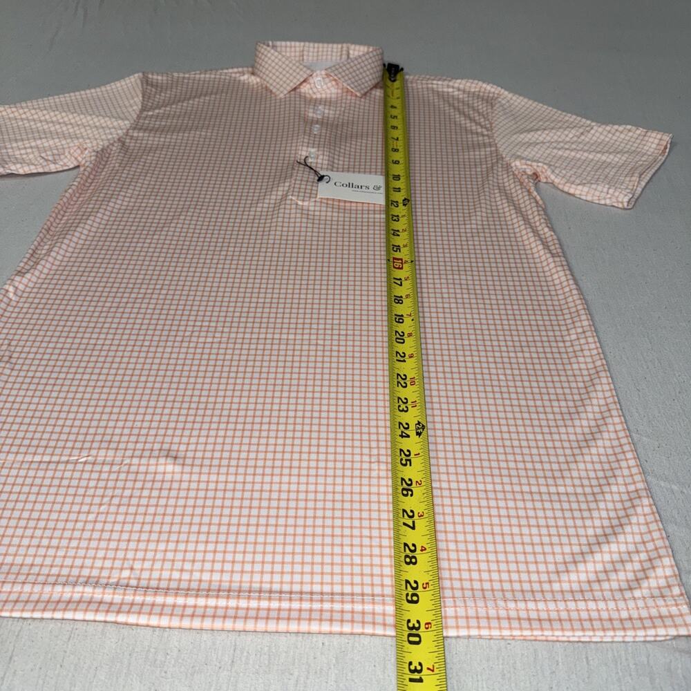 Collars and Co Golf Polo Orange Gingham Checks AOP Size Large Preppy NWT - Picture 4 of 5